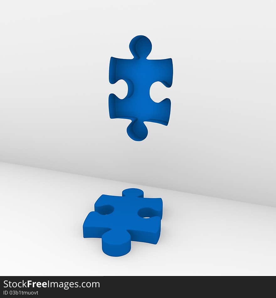 3d puzzle blue wall