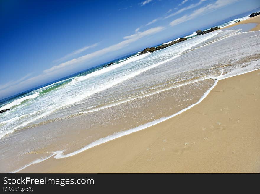 Empty beach on a beautiful tropical island