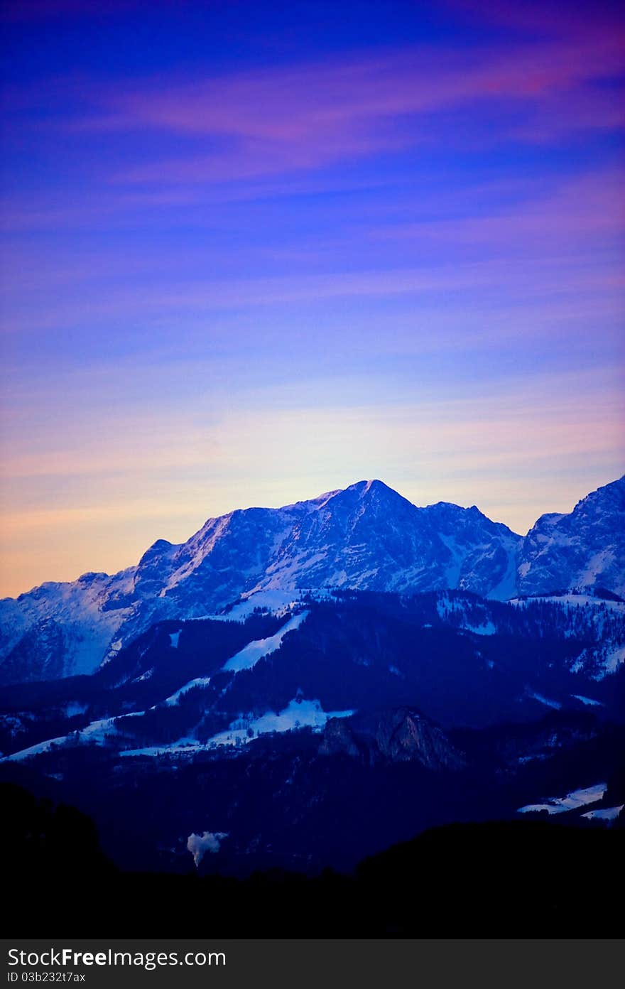 High above Salzburg the alps surround Salzburg and receive the first rays of daylight. High above Salzburg the alps surround Salzburg and receive the first rays of daylight.