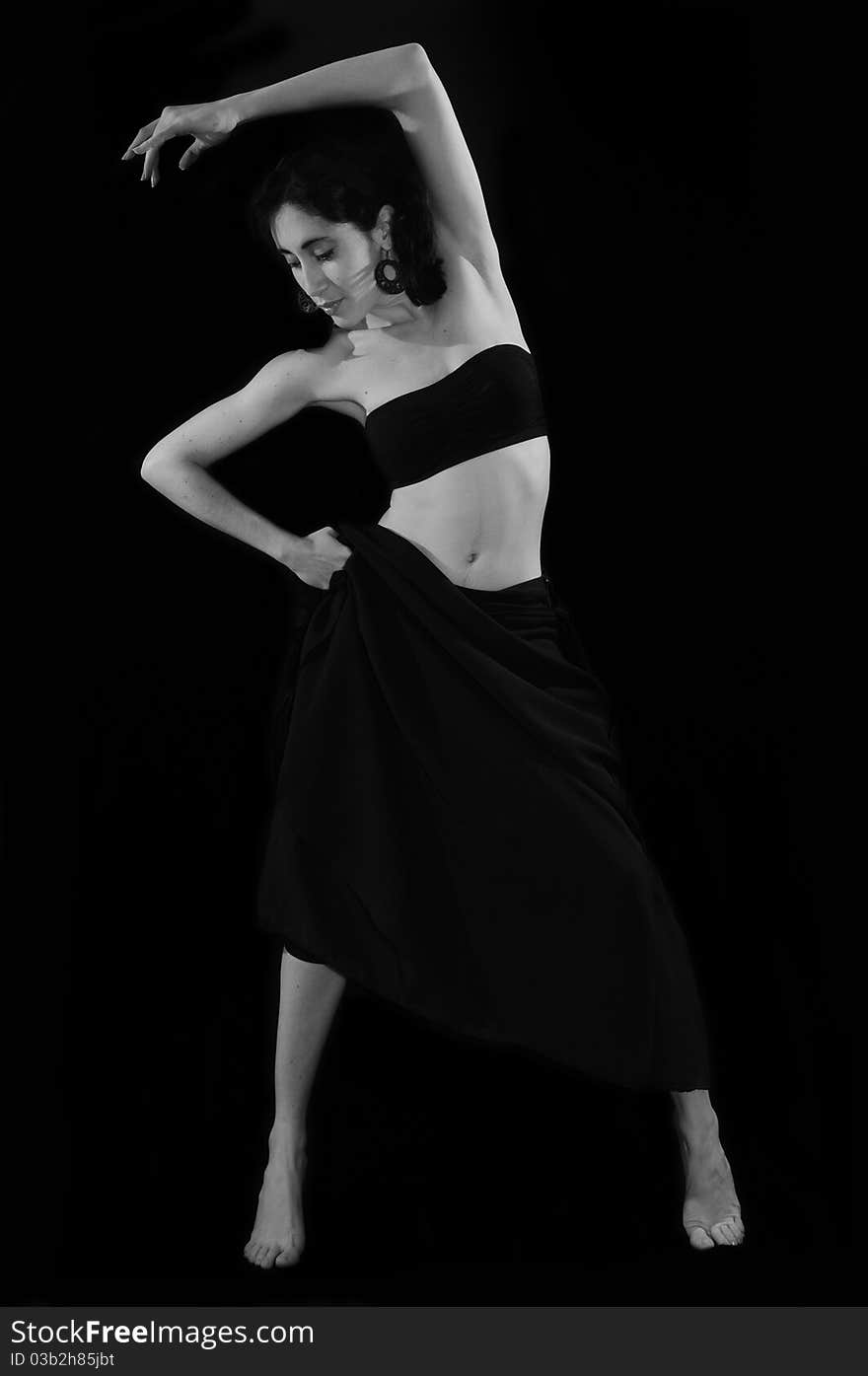 Contemporary female dancer series in b&w isolated