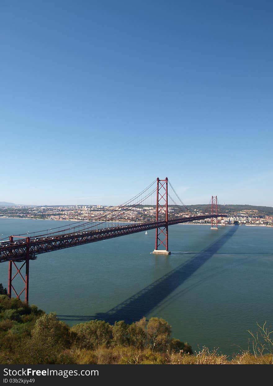 25th April bridge across Tagus river