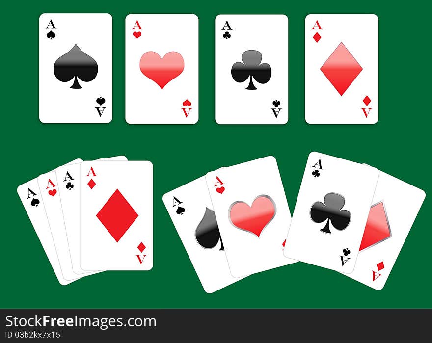 Four Aces Playing Cards Set