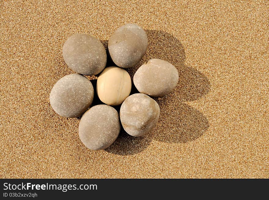 Pebbles In Flower Shape