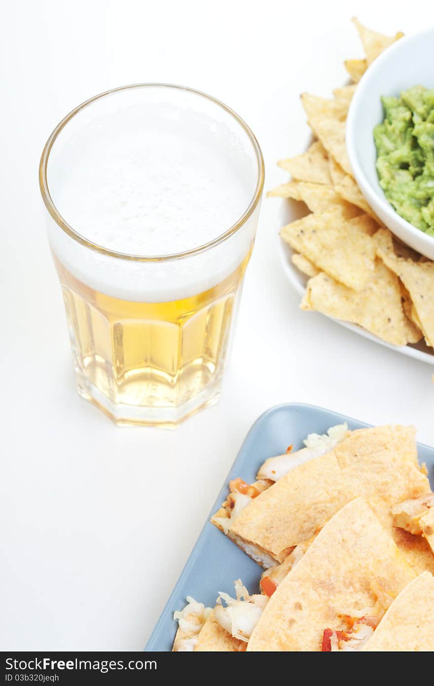 Mexican food on a white background