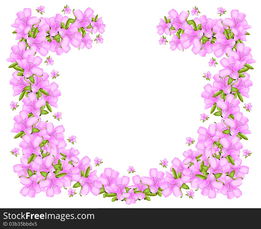 Azaleas border, cdr vector