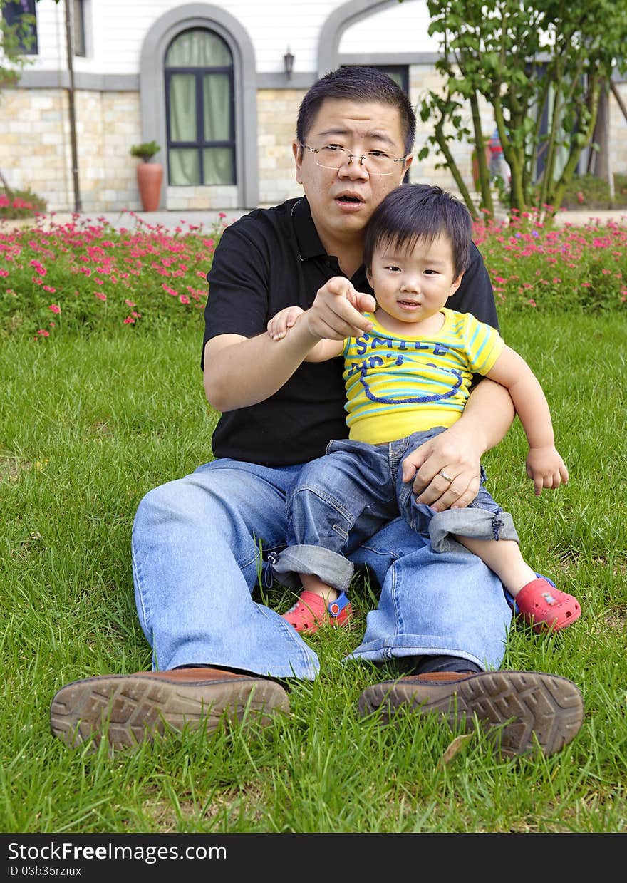 Happy Baby With His Father