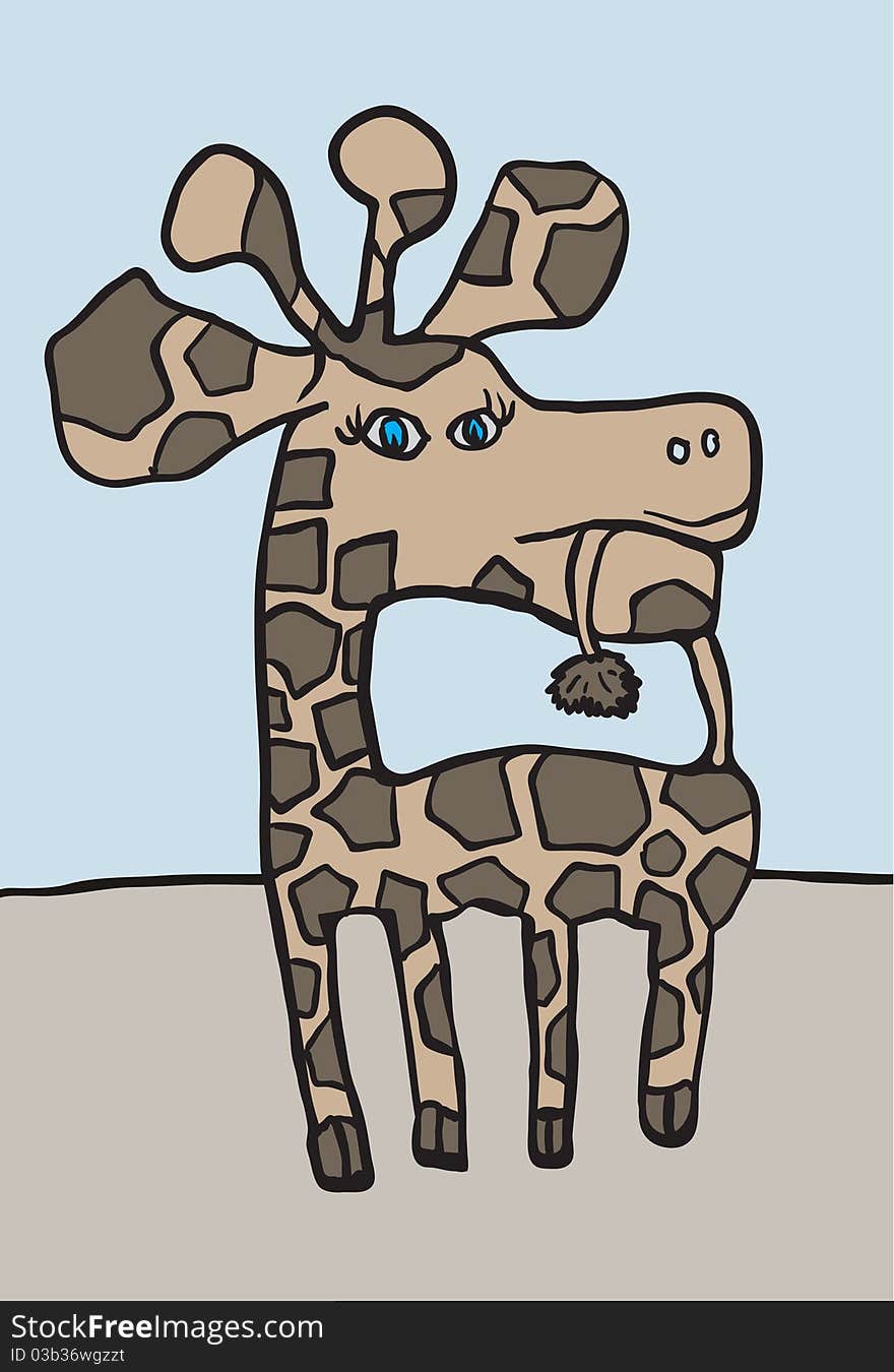 Painted Giraffe, which eats its own tail. Painted Giraffe, which eats its own tail