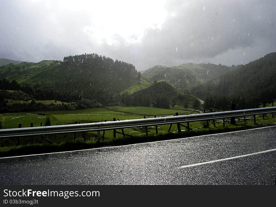 View of the Shire from the road in New Zealand. View of the Shire from the road in New Zealand