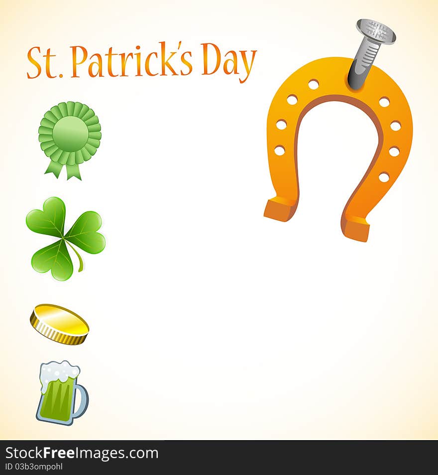 St. Patrick Day lucky card illustration