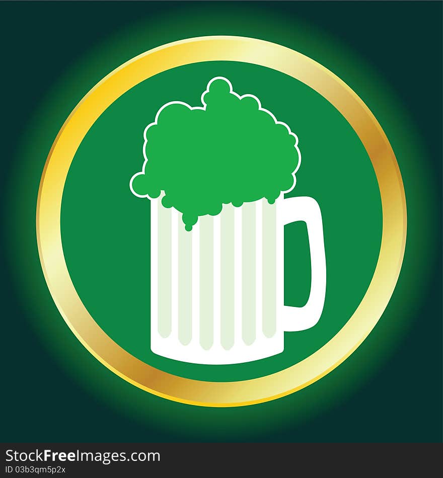 Illustration of a green beer for st patrick's day