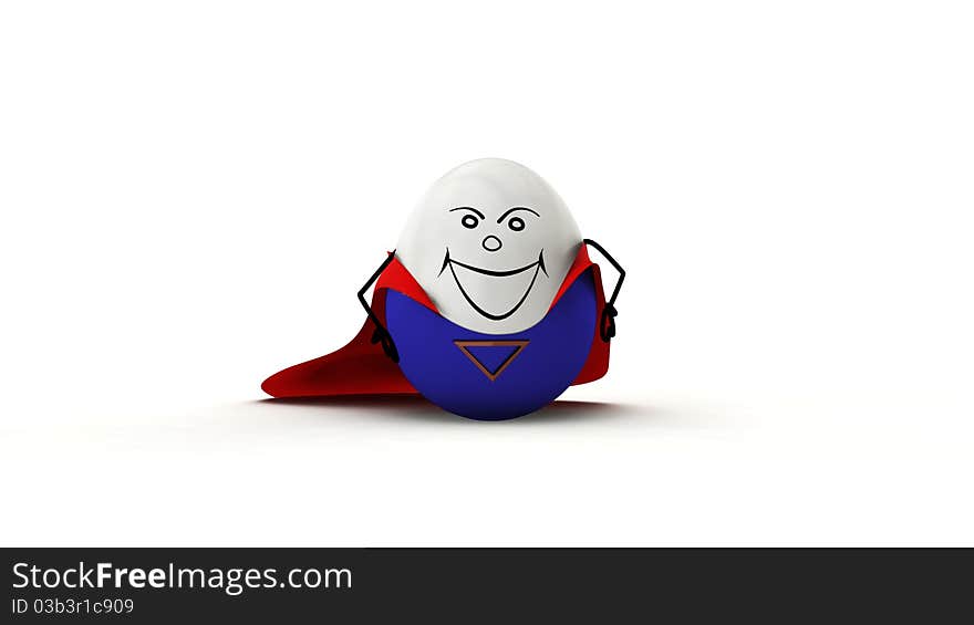 Superhero egg on white background. Superhero egg on white background