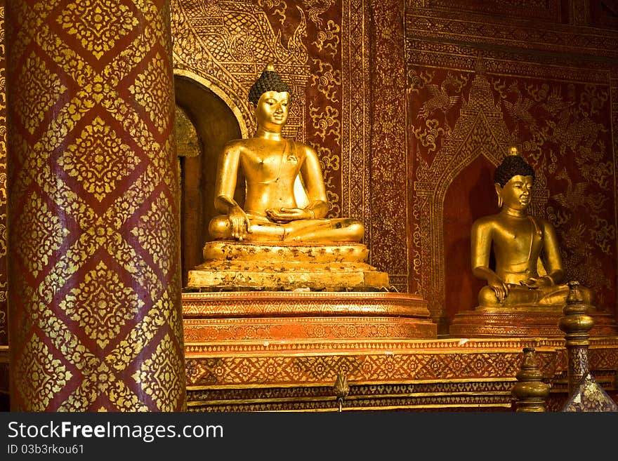 Gold Buddha in Chiangmai Thailand. Gold Buddha in Chiangmai Thailand