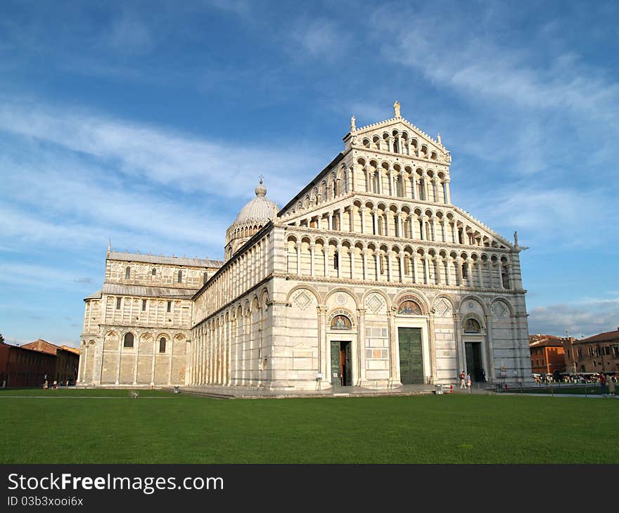 Piazza dei miracoli, with the Basilica in Pisa, Italy