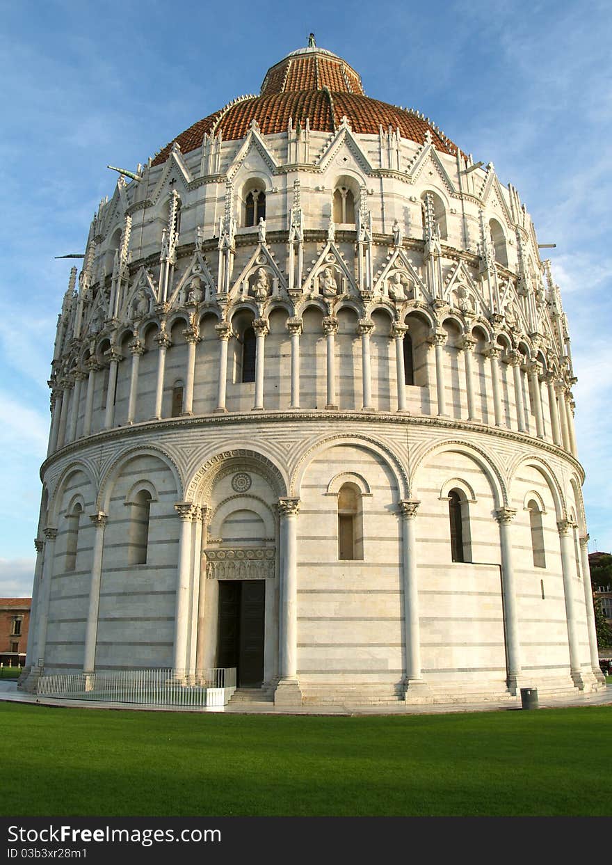 Piazza dei miracoli, with the Basilica in Pisa, Italy