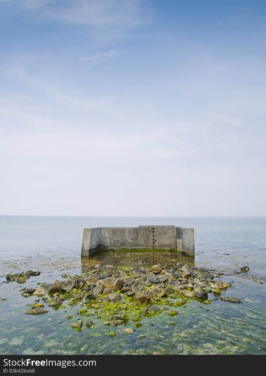 Ruin near the great belt bridge in Denmark. Ruin near the great belt bridge in Denmark