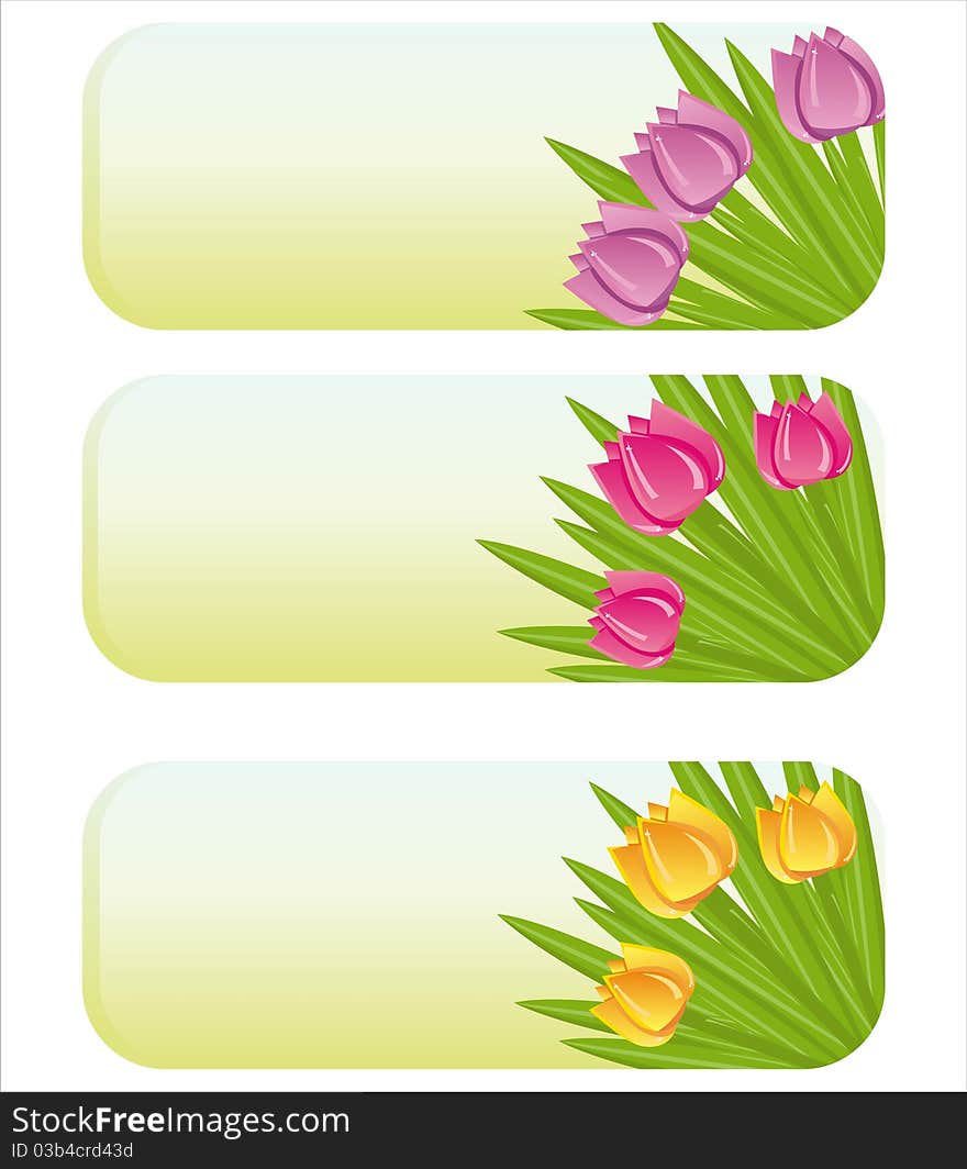 Spring banners with tulips