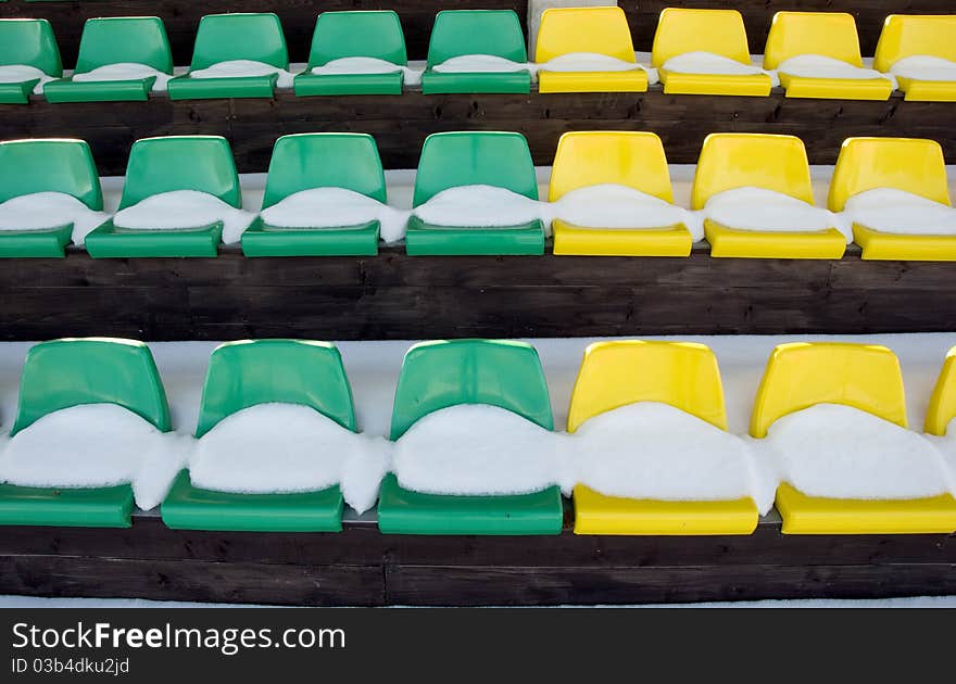 Tribune yelow and green chairs