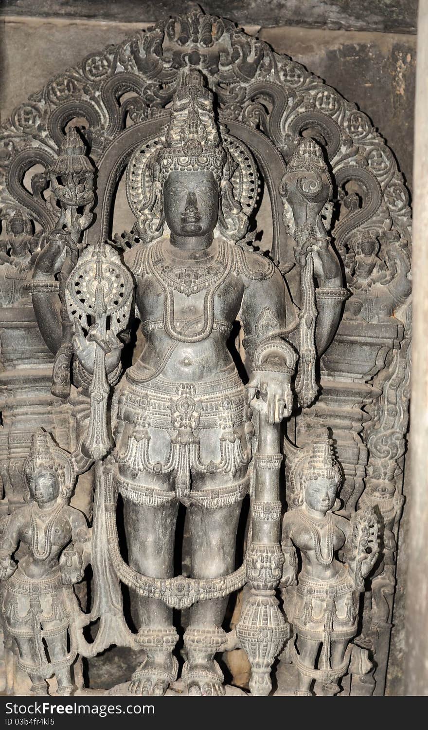 Intricate artwork at an ancient hindu temple in belur karnataka india