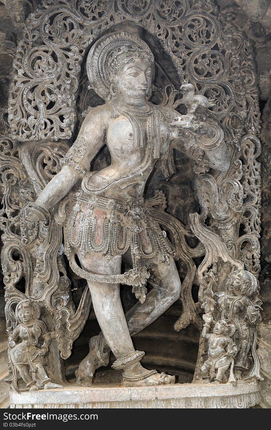 Intricate artwork at an ancient hindu temple in belur karnataka india