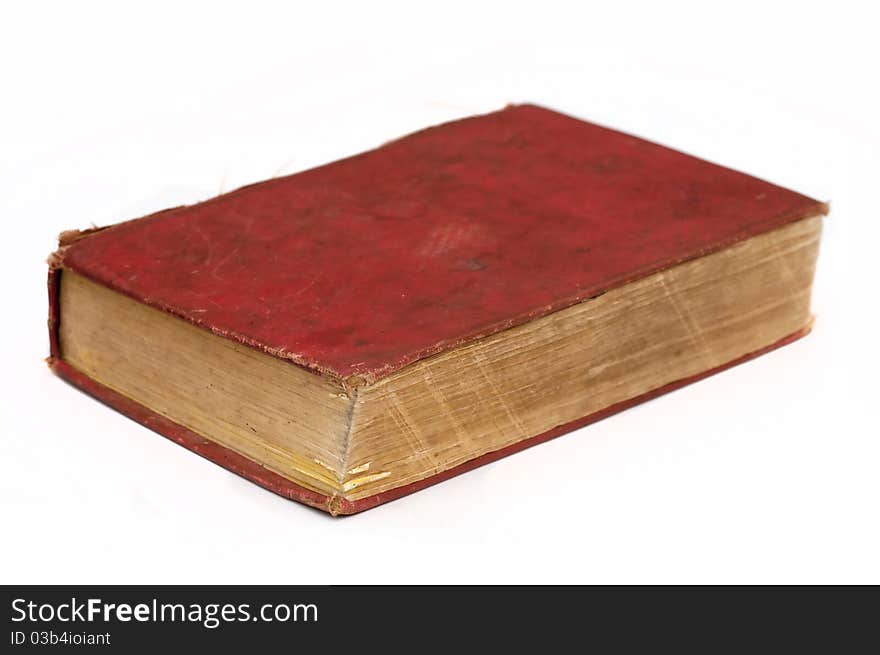 Old red book isolated on a white background. Old red book isolated on a white background