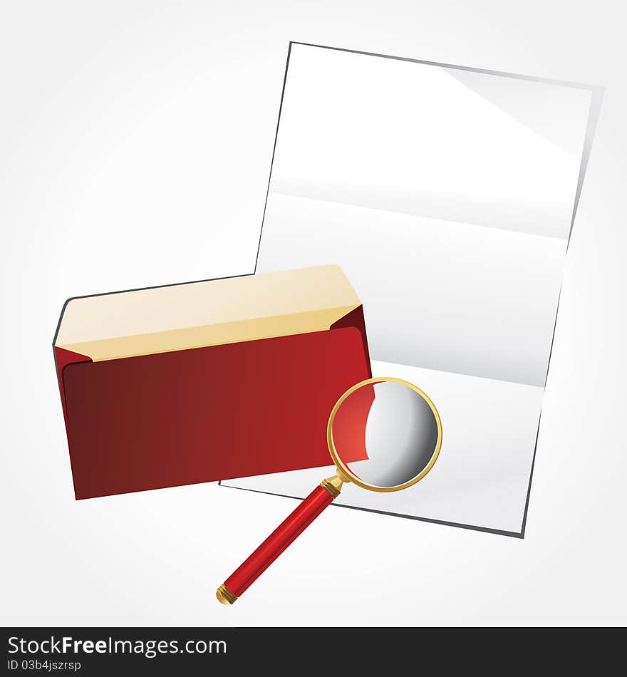 Vector illustration of open envelope and empty letter.