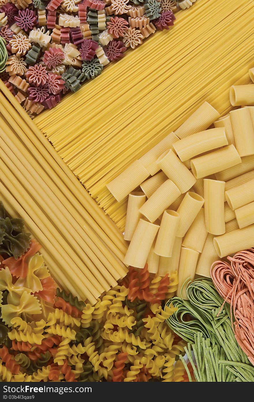 Colorful Italian Pasta Collection with seven different products