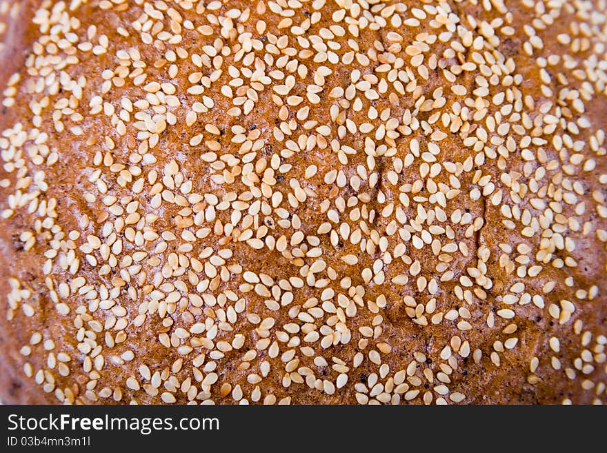 Round bread  with  sesame seeds