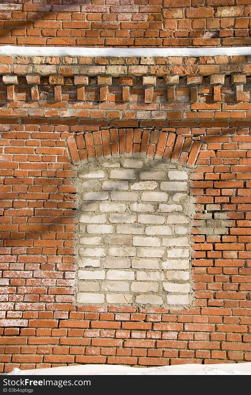 Red and white bricks wall background and texture. Red and white bricks wall background and texture