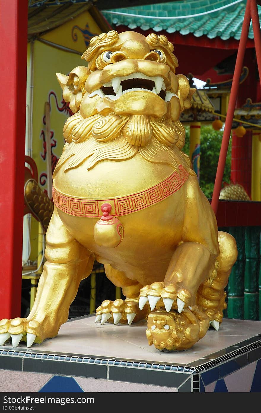 Chinese gold lion