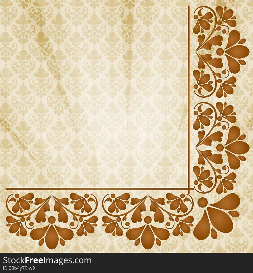 Vintage floral background with decorative flowers for design. Vintage floral background with decorative flowers for design