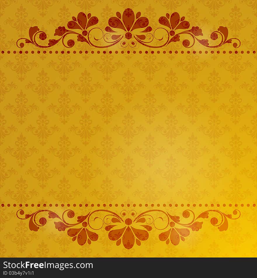 Vintage floral background with decorative flowers for design. Vintage floral background with decorative flowers for design