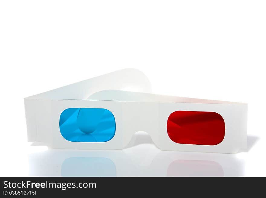 Threedimensional glasses isolated over white