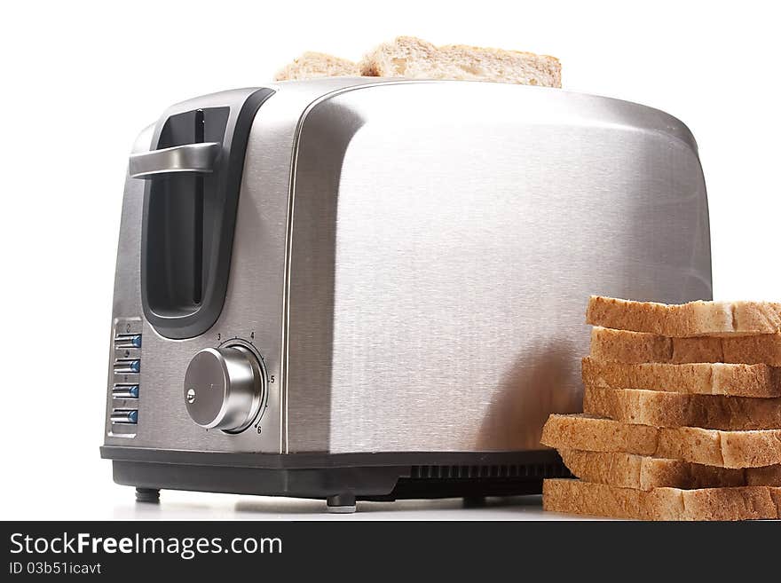 A toaster and a special bread for toast.