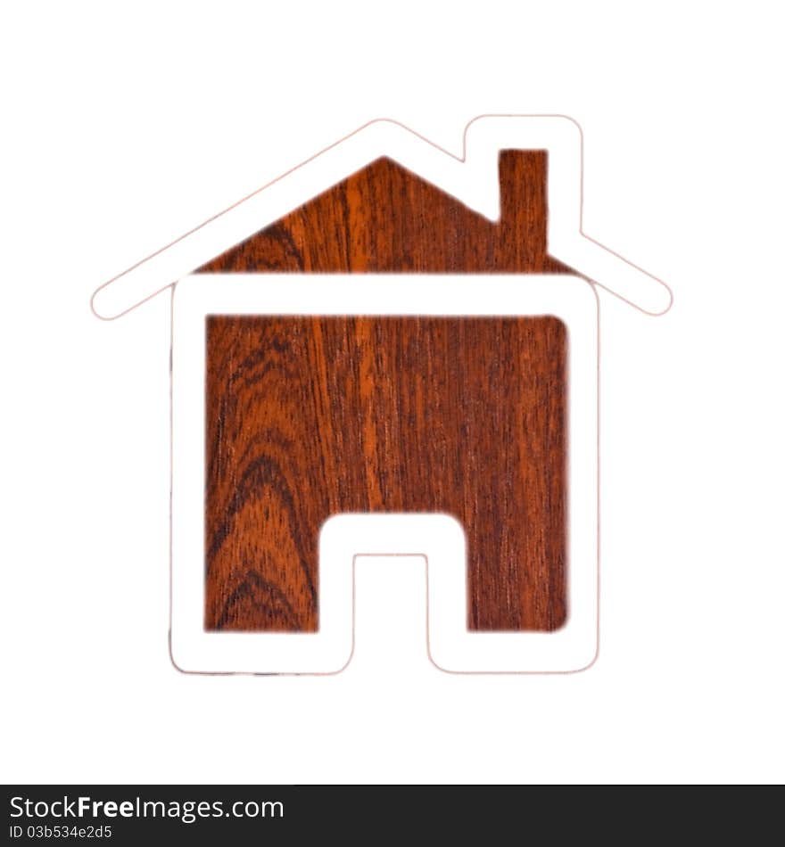 Silhouette of a house on a wooden texture. Silhouette of a house on a wooden texture