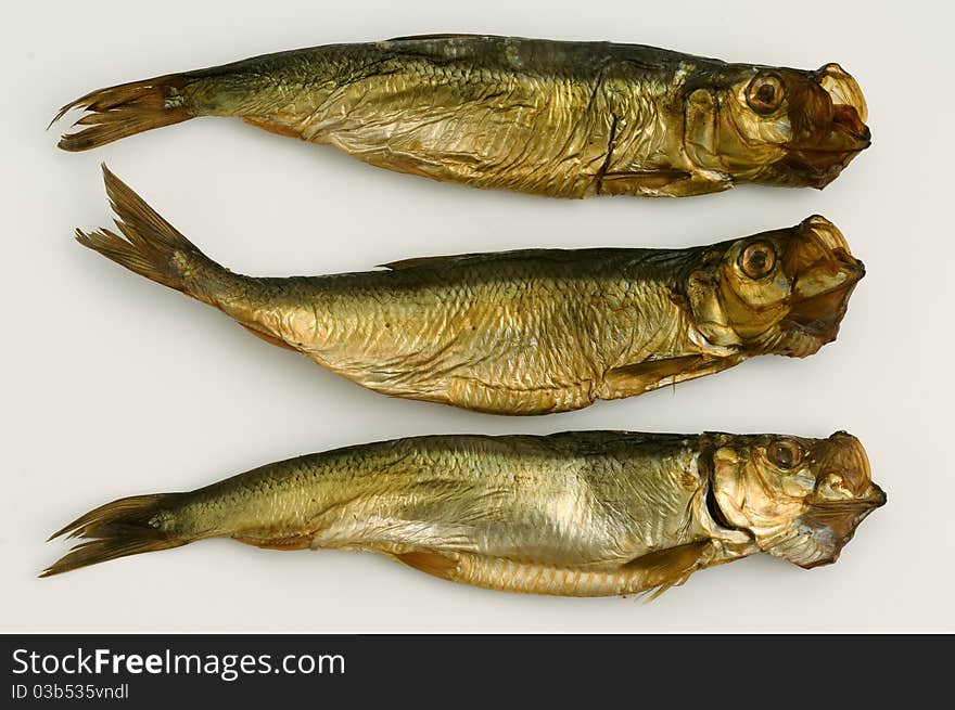 Dried Aringa Fish Isolated On White