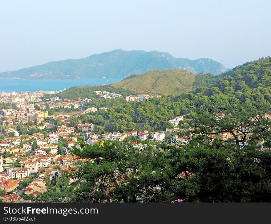 High view of marmaris resort in turkey. High view of marmaris resort in turkey