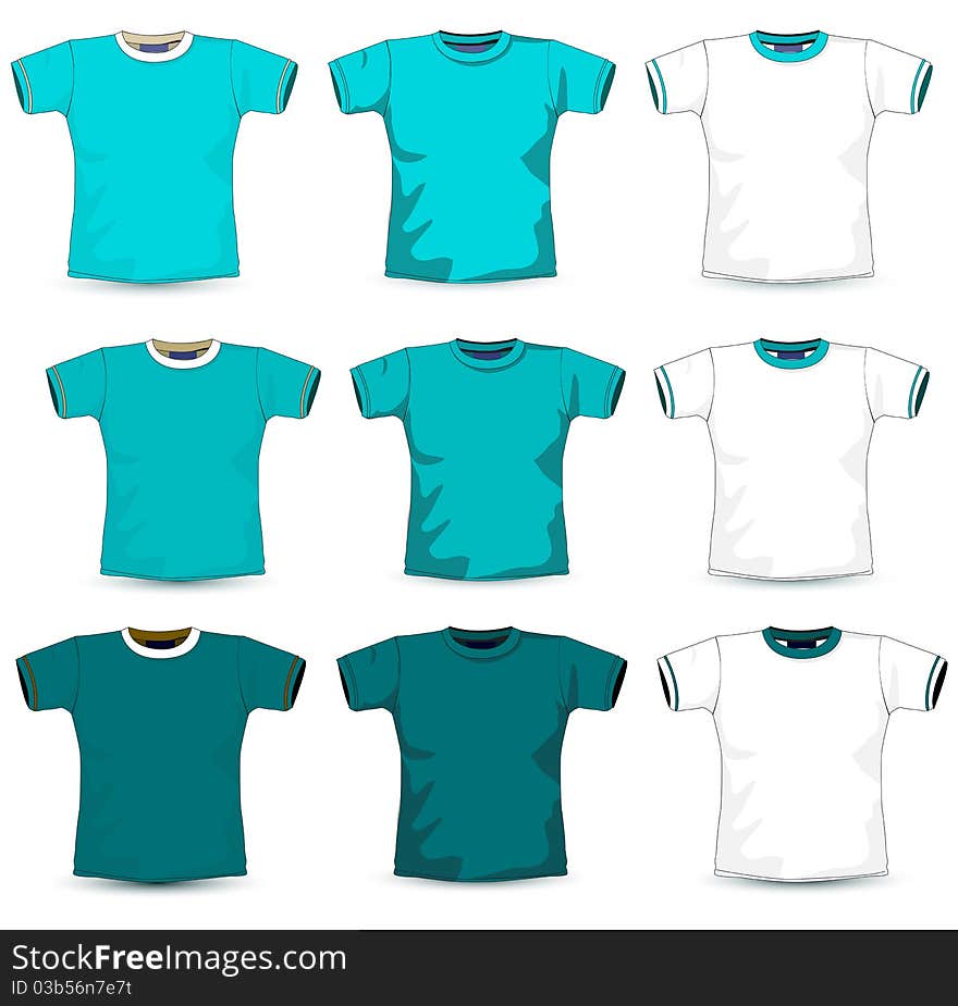 Blue t-shirt isolated on white