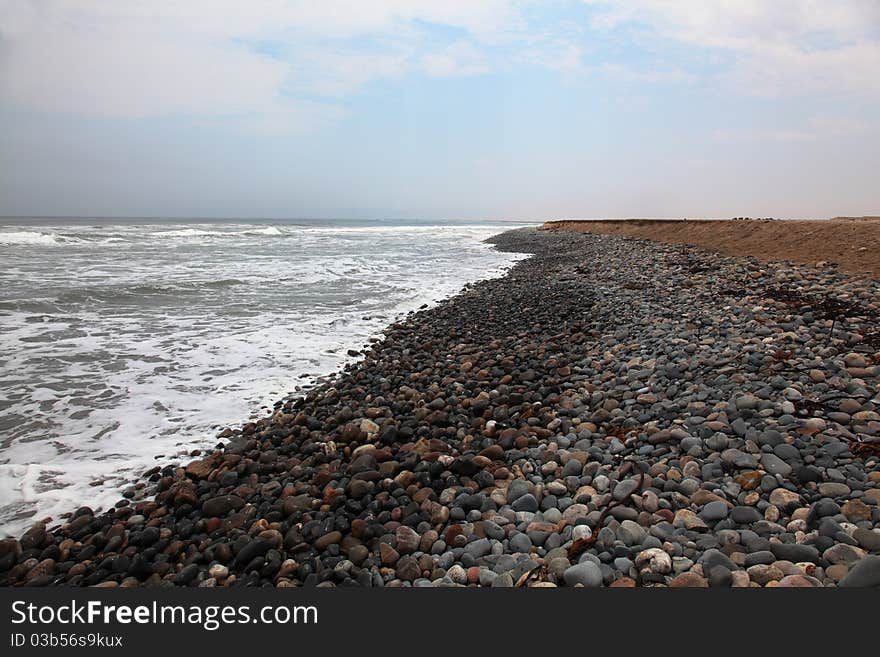 Stone covered beach in Namibia. Stone covered beach in Namibia