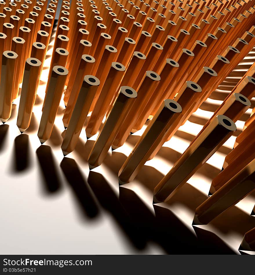 Army of Pencils on white table