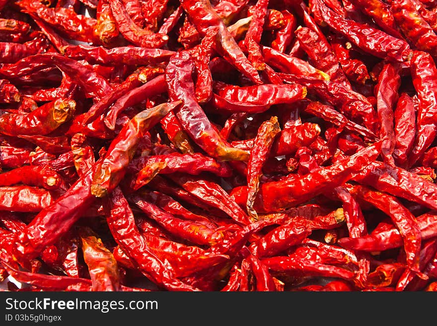 The combined, dried chillies are many red pigments. The combined, dried chillies are many red pigments