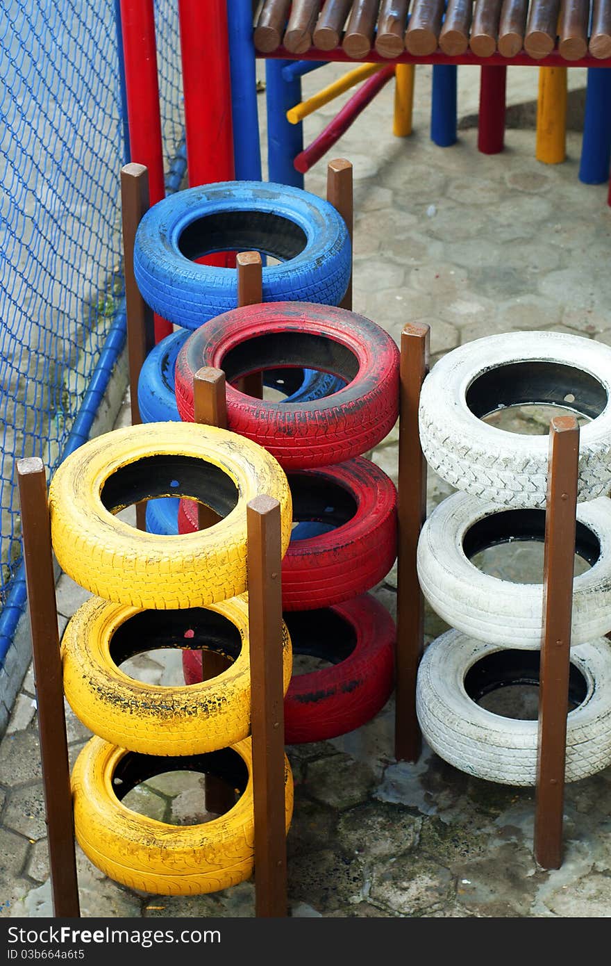 Playground in a child school. Playground in a child school