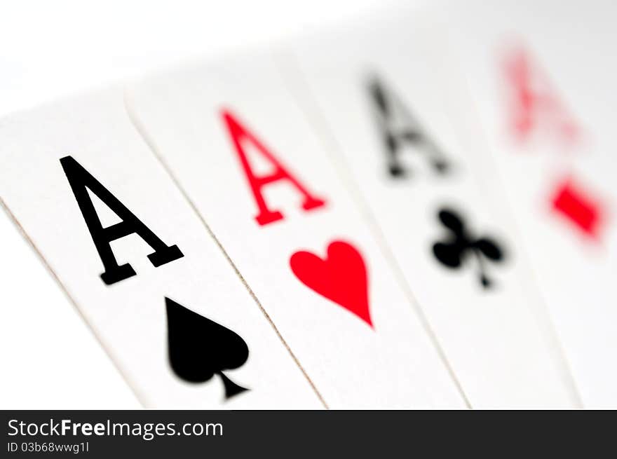 Playing cards on a colorful soft background