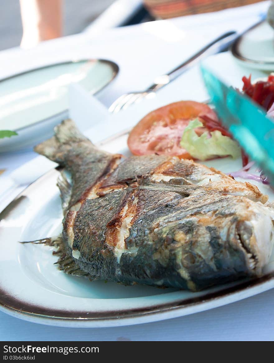 Fish from tenerife lying on a plate. Fish from tenerife lying on a plate