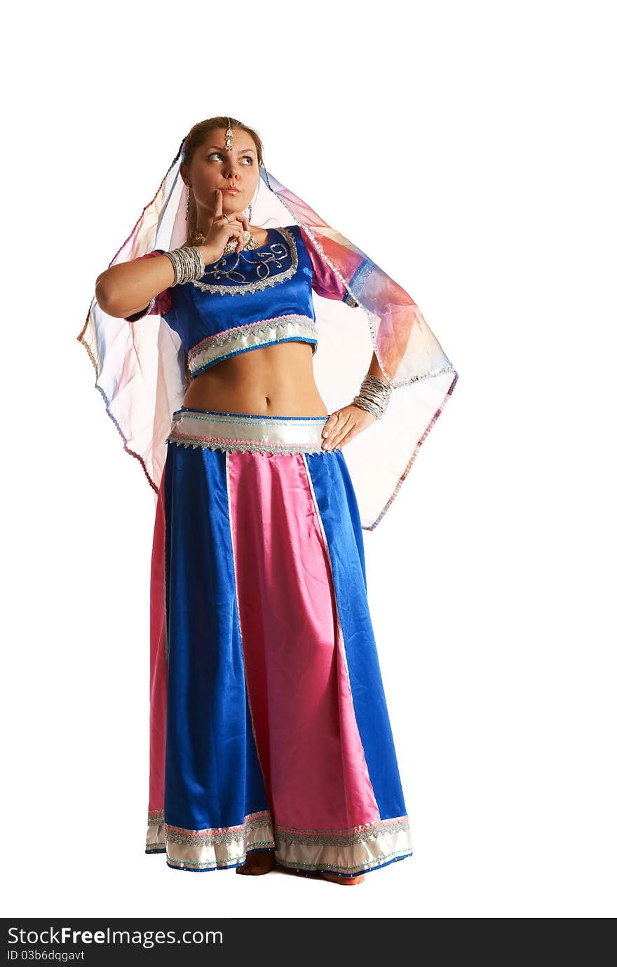 Woman posing in arabian costume