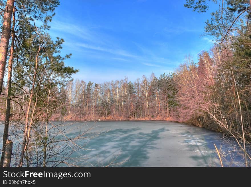 Nice trees near to a river in spring. Nice trees near to a river in spring