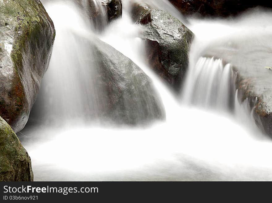 Cascade Falls Over Old Plum River With Rocks