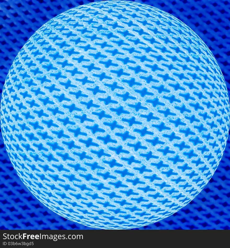 A blue globe of textured nylon fabric