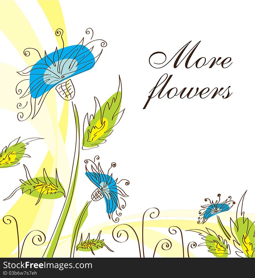 Cute floral background with bright colors