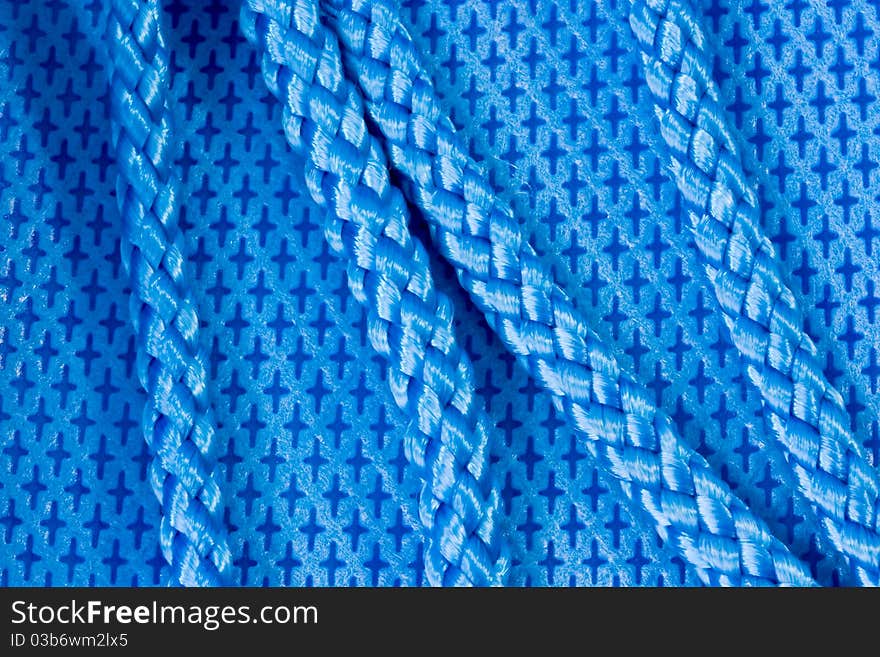 Blue fabric and rope