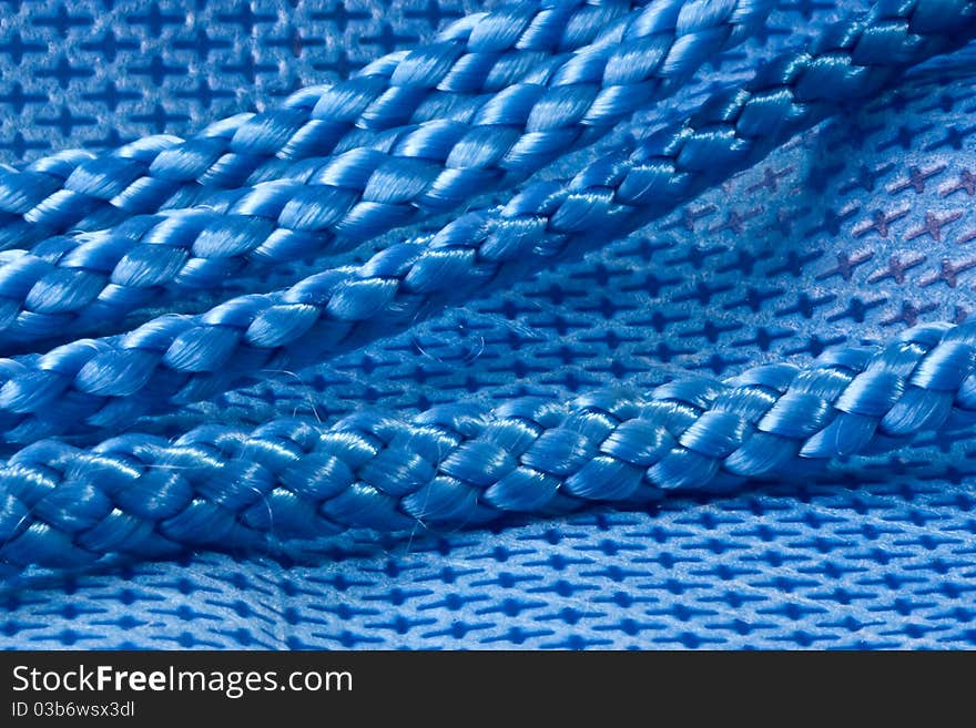 Blue fabric and rope